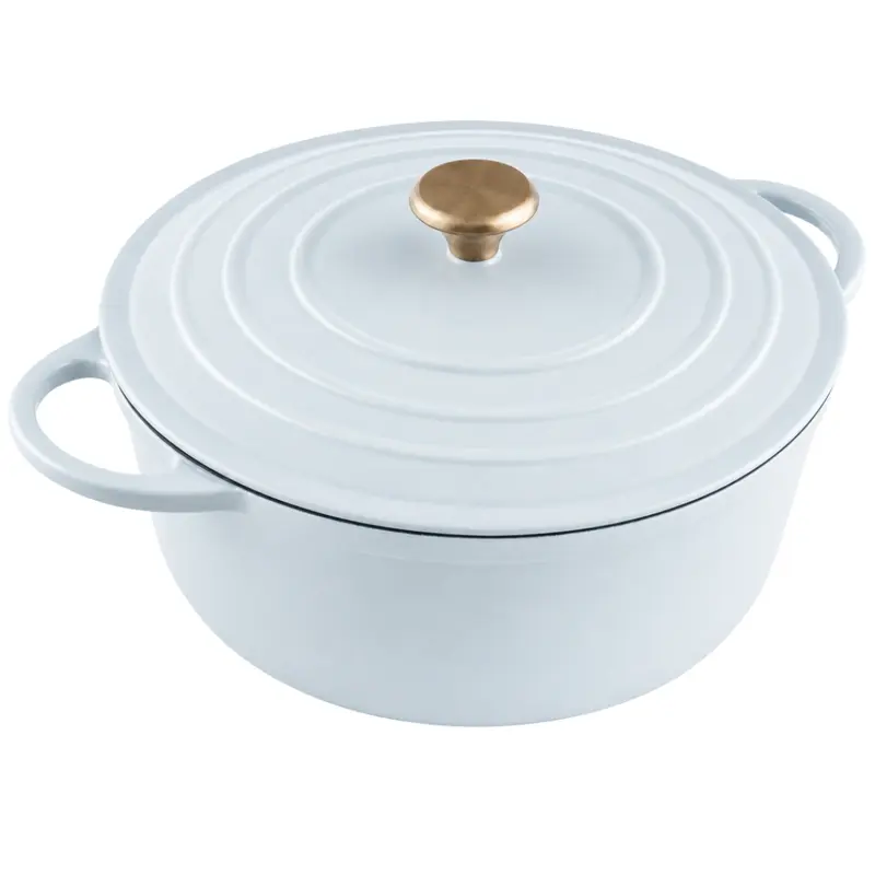 6,4-Quart-Schmorpfanne aus emailliertem Gusseisen mit Deckel für das Backofenkochen