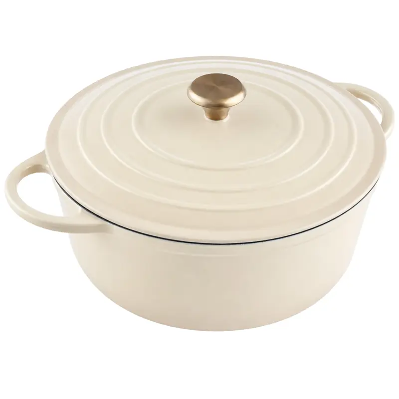 6,4-Quart-Schmorpfanne aus emailliertem Gusseisen mit Deckel für das Backofenkochen