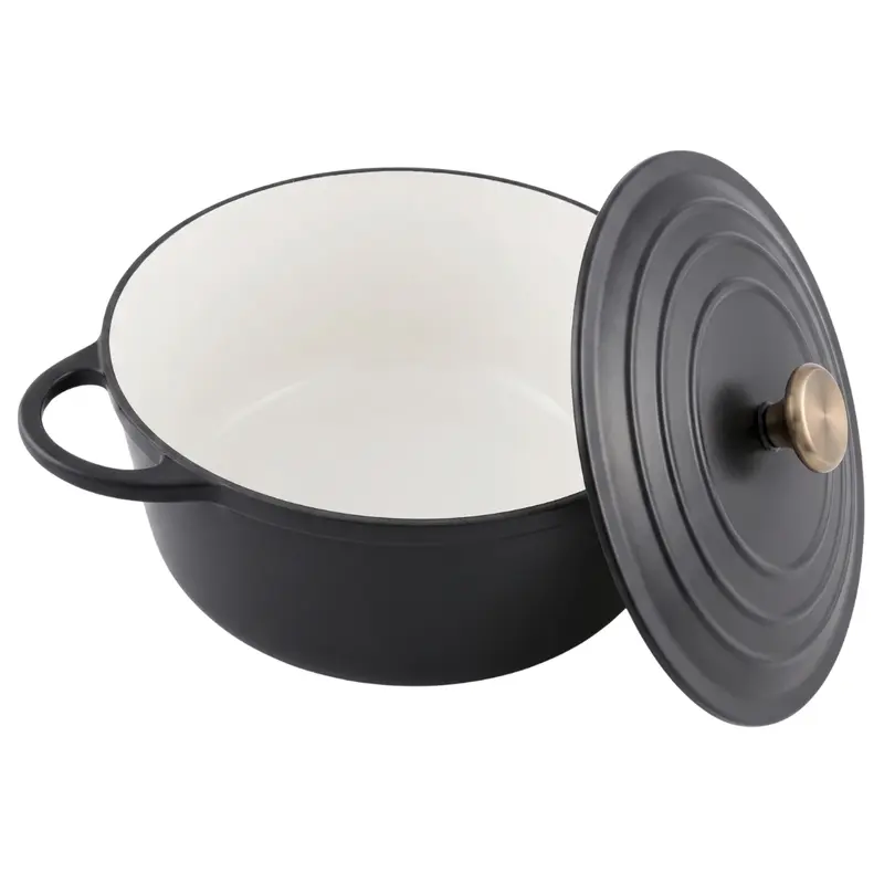 6,4-Quart-Schmorpfanne aus emailliertem Gusseisen mit Deckel für das Backofenkochen