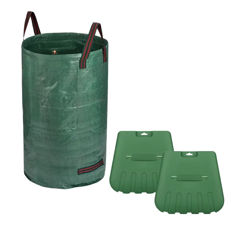 65-Zoll-Gartenrechen aus legiertem Stahl mit 25 Zinken, Blattkellen und Aufbewahrungsbeutel
