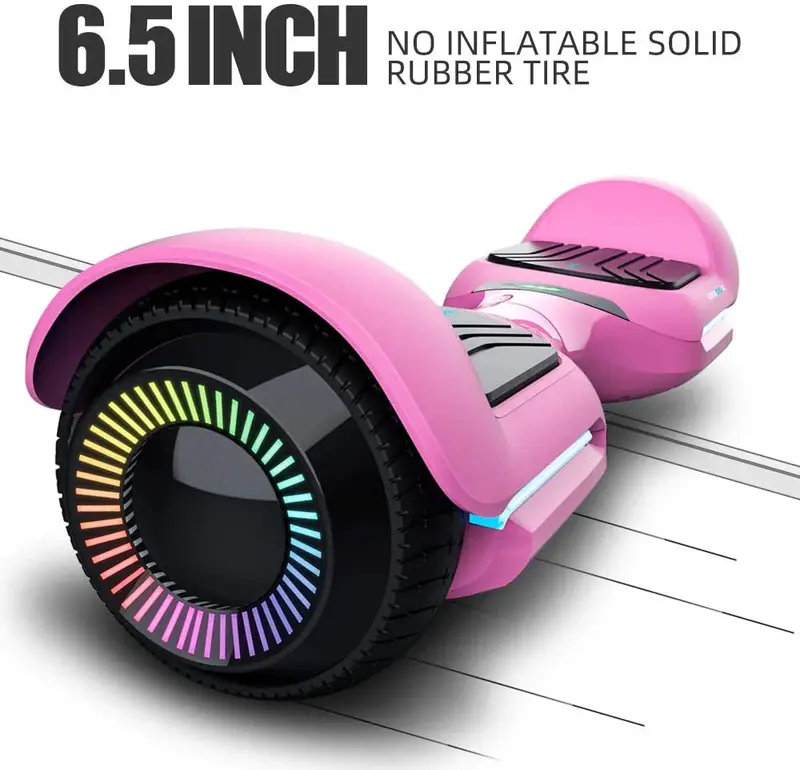6,5-Zoll-Scooter Swift mit leuchtenden Rädern, intelligenter selbstbalancierender Hoverboard mit Musiklautsprecher, App-Steuerung und UL2272-Zertifizierung