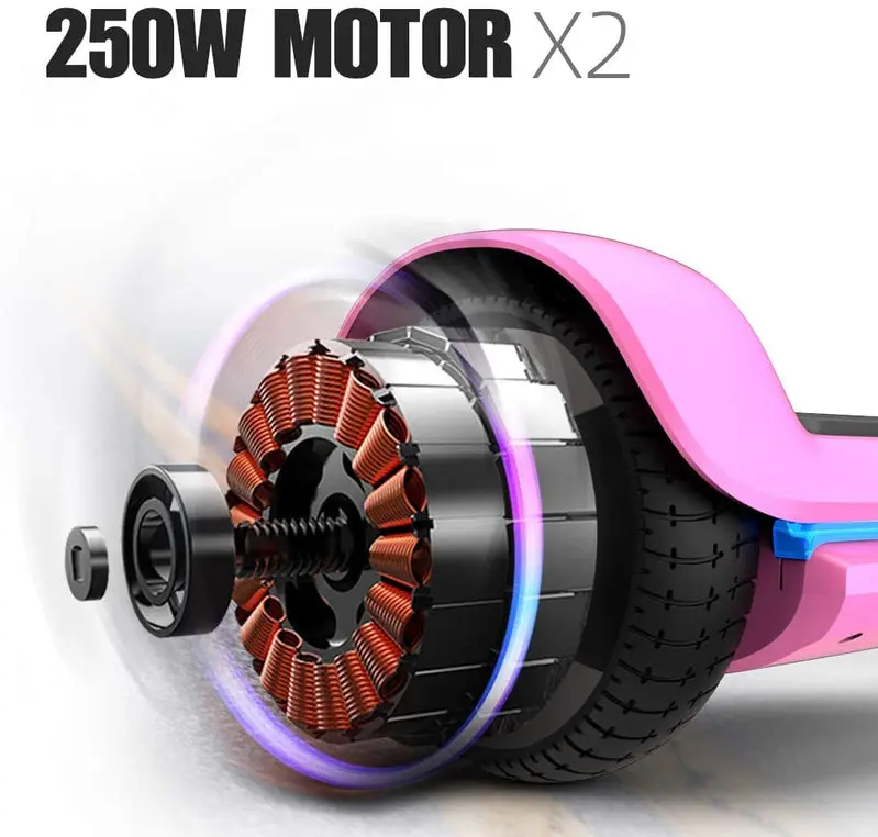 6,5-Zoll-Scooter „Swift“ mit leuchtenden Rädern, intelligenter Selbstbalancierung und Musiklautsprecher – App-gesteuerter Hoverboard mit UL2272-Zertifizierung