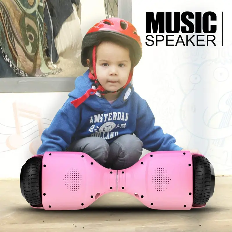 6,5-Zoll-Scooter „Swift“ mit leuchtenden Rädern, intelligenter Selbstbalancierung und Musiklautsprecher – App-gesteuerter Hoverboard mit UL2272-Zertifizierung