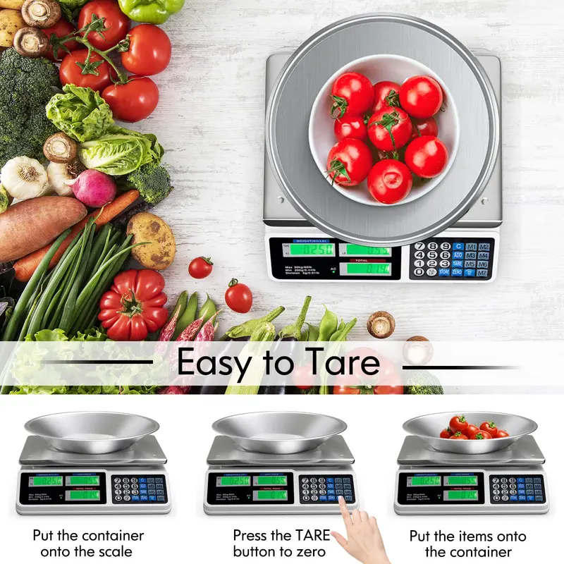 66-LB-Deli-Waage mit Preisberechnung, kommerziell für Lebensmittel, Obst und Gemüse, elektronische Zählwaage