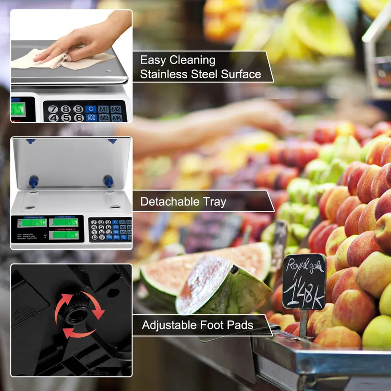 66-LB-Deli-Waage mit Preisberechnung, kommerziell für Lebensmittel, Obst und Gemüse, elektronische Zählwaage