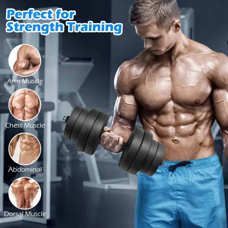 66 lbs Fitness-Hantelset mit verstellbaren Gewichtsscheiben und Griffstange