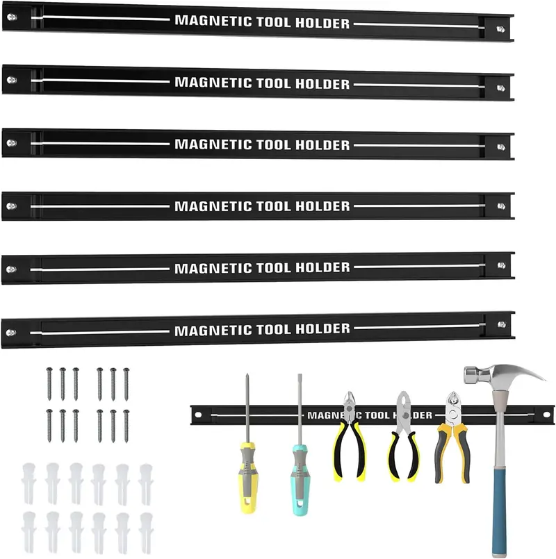 6er-Set magnetische Werkzeughalter, 45 cm lang