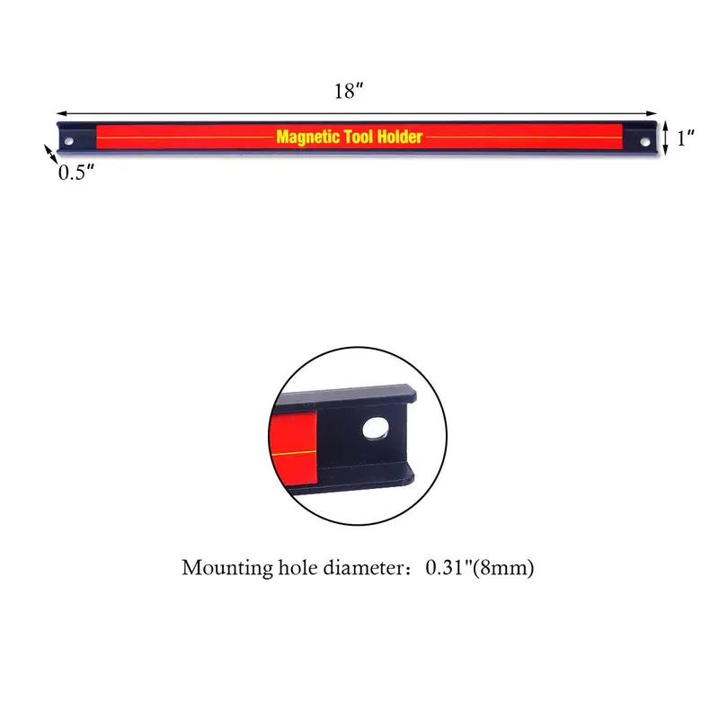 6er-Set magnetische Werkzeughalter, 45 cm lang