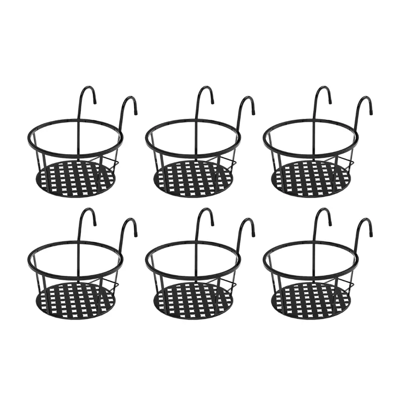 6er-Set Metall-Hängeblumenkästen für Balkon- und Zaun-Geländer
