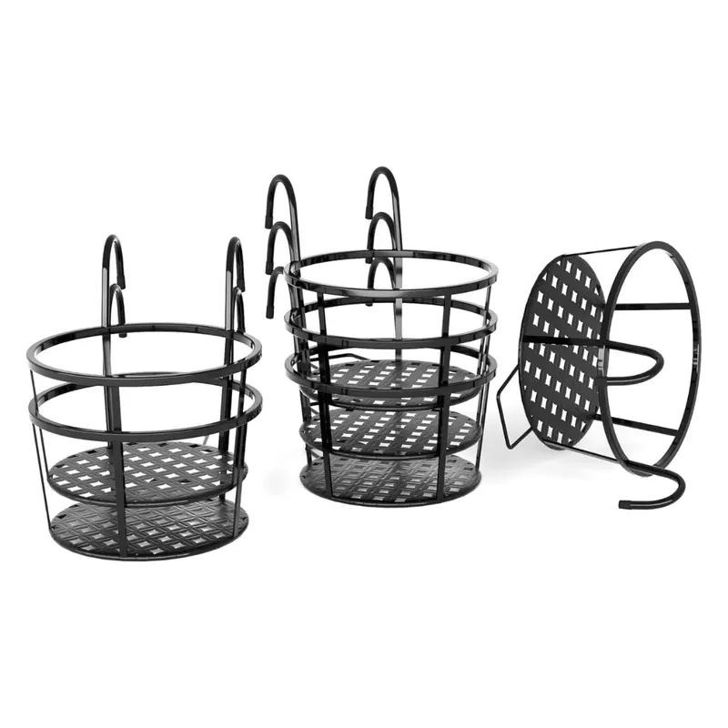 6er-Set Metall-Hängeblumenkästen für Balkon- und Zaun-Geländer 2