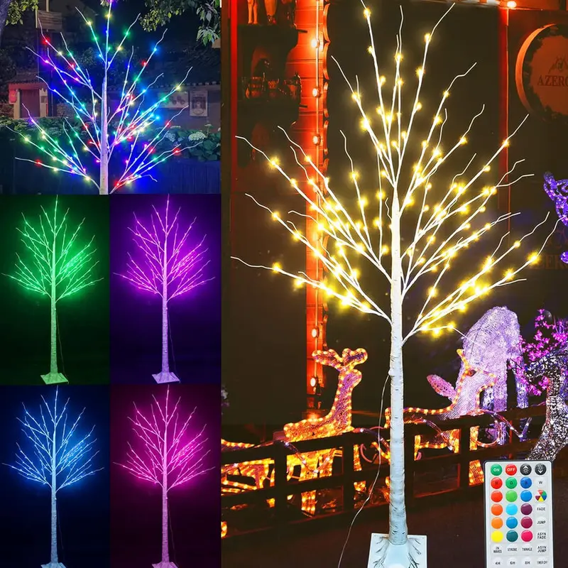7ft 150 LED Colorful Birch Tree with Remote Control 2