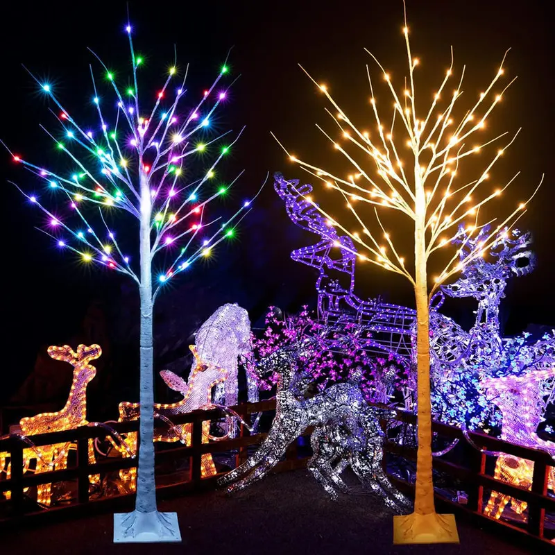 7ft 150 LED Colorful Birch Tree with Remote Control