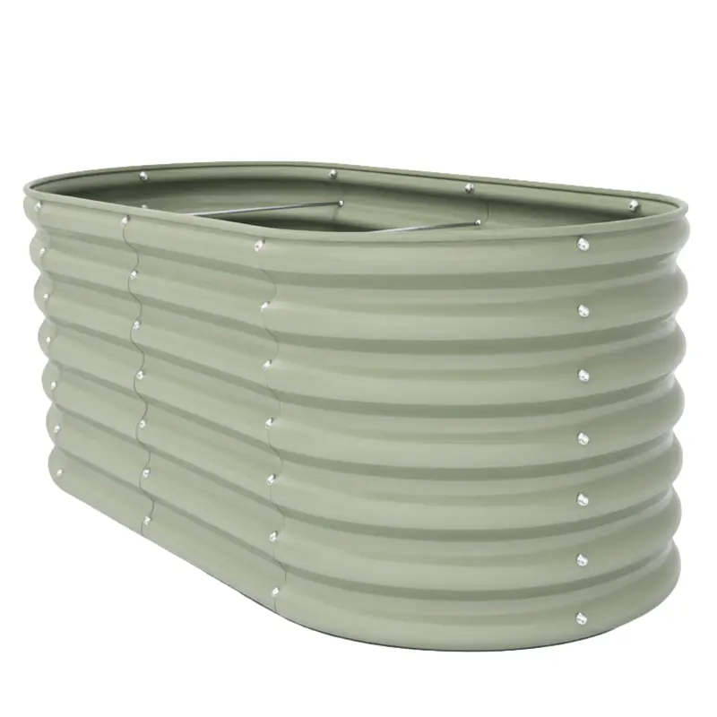 96 x 48 x 24 Zoll (ca. 244 x 122 x 61 cm) verzinkter Hochbeet-Planter, oval, Fassungsvermögen 478 Gallonen (ca. 1.810 Liter)