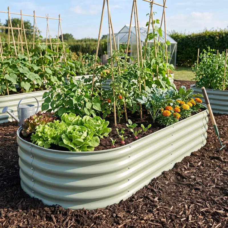 96 x 48 x 24 Zoll (ca. 244 x 122 x 61 cm) verzinkter Hochbeet-Planter, oval, Fassungsvermögen 478 Gallonen (ca. 1.810 Liter)