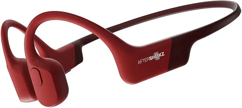 AfterShokz Aeropex Open-Ear-Kopfhörer mit drahtloser Knochenleitung und Sportgurt, kosmisches Schwarz, 2,3 Zoll