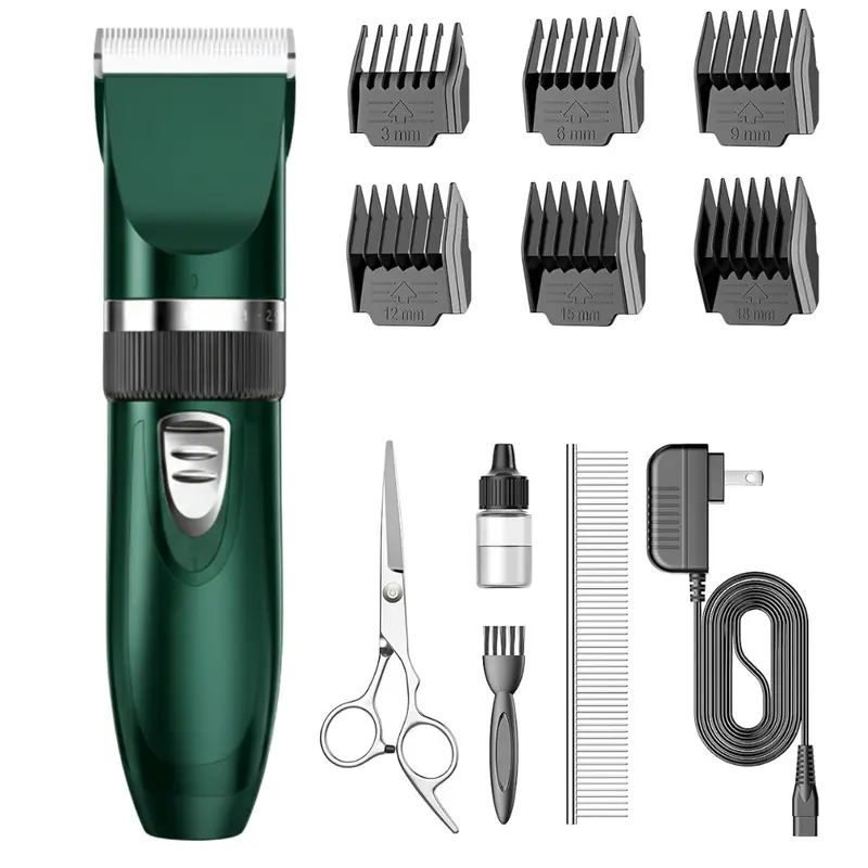Akku-Pet-Haarschneider mit Edelstahlmesser und Führungsschablonen