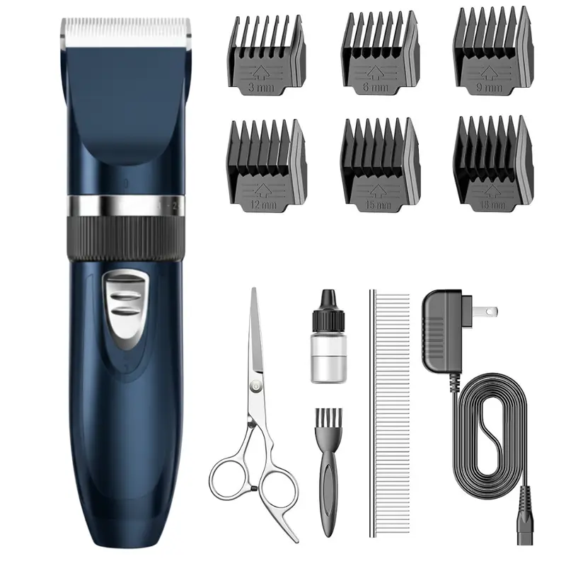 Akku-Pet-Haarschneider mit Edelstahlmesser und Führungsschablonen 2