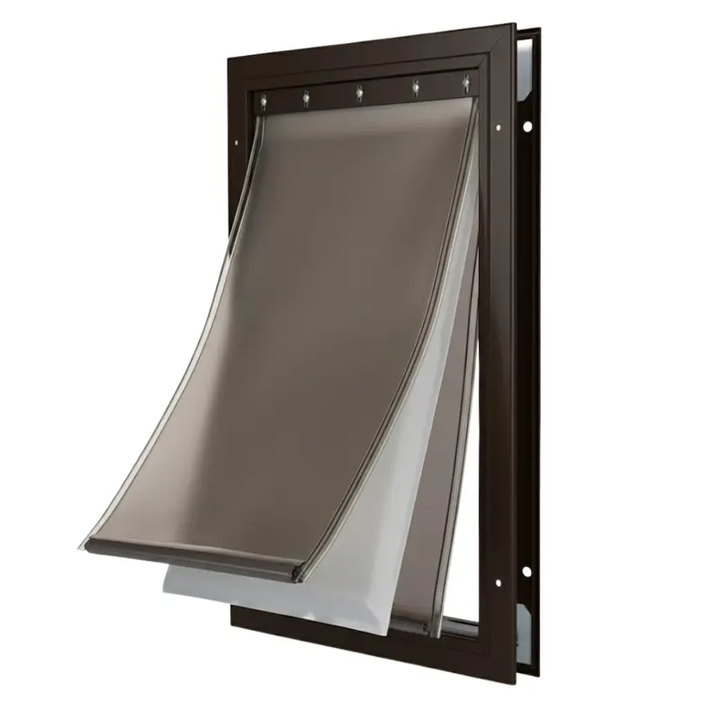 Aluminium-Haustierklappe mit magnetischem Vinyl-Flügel und verriegelbarem Abdeckpanel