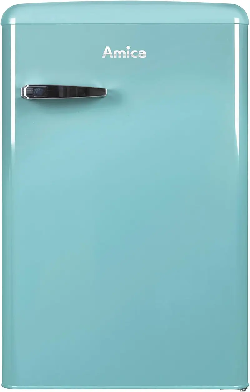 Amica KGC 15632 T Retro-Kühl-Gefrier-Kombination / Ice Blue (Türkis) / 144 cm (H) × 55 cm (B) × 62 cm (T) / Retro-Design / Kühl-Gefrier-Kombination