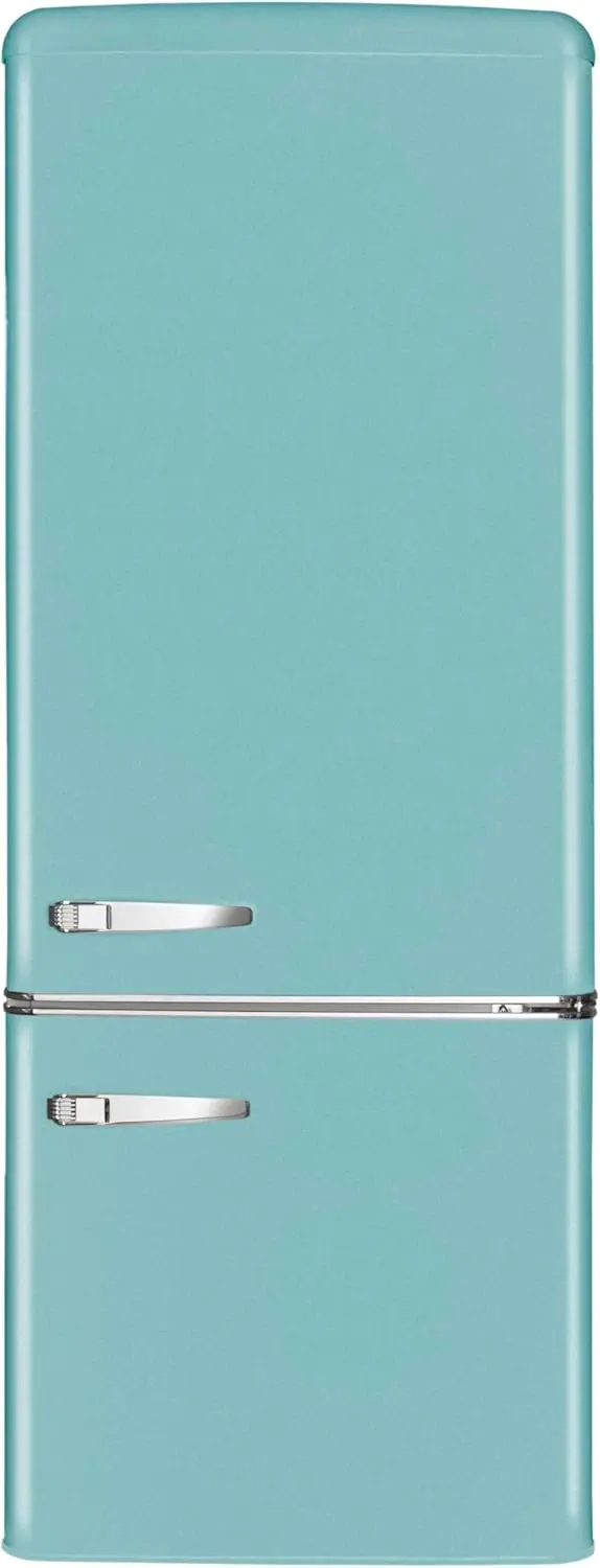 Amica KGC 15632 T Retro-Kühl-Gefrier-Kombination / Ice Blue (Türkis) / 144 cm (H) × 55 cm (B) × 62 cm (T) / Retro-Design / Kühl-Gefrier-Kombination