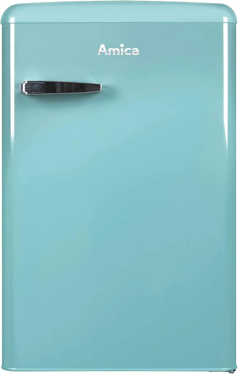 Amica KGC 15632 T Retro-Kühl-Gefrier-Kombination / Ice Blue (Türkis) / 144 cm (H) × 55 cm (B) × 62 cm (T) / Retro-Design / Kühl-Gefrier-Kombination