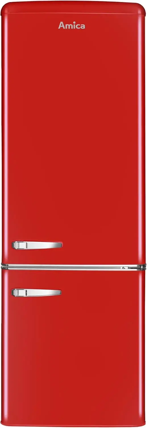 Amica KGC 15632 T Retro-Kühl-Gefrier-Kombination / Ice Blue (Türkis) / 144 cm (H) × 55 cm (B) × 62 cm (T) / Retro-Design / Kühl-Gefrier-Kombination