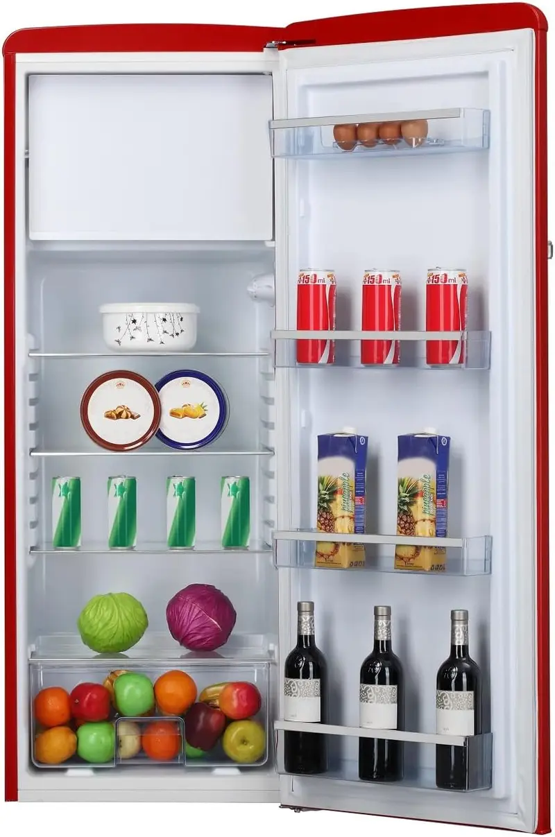 Amica KGC 15632 T Retro-Kühl-Gefrier-Kombination / Ice Blue (Türkis) / 144 cm (H) × 55 cm (B) × 62 cm (T) / Retro-Design / Kühl-Gefrier-Kombination