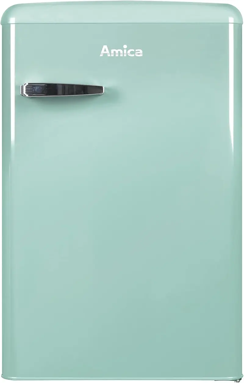 Amica KGC 15632 T Retro-Kühl-Gefrier-Kombination / Ice Blue (Türkis) / 144 cm (H) × 55 cm (B) × 62 cm (T) / Retro-Design / Kühl-Gefrier-Kombination