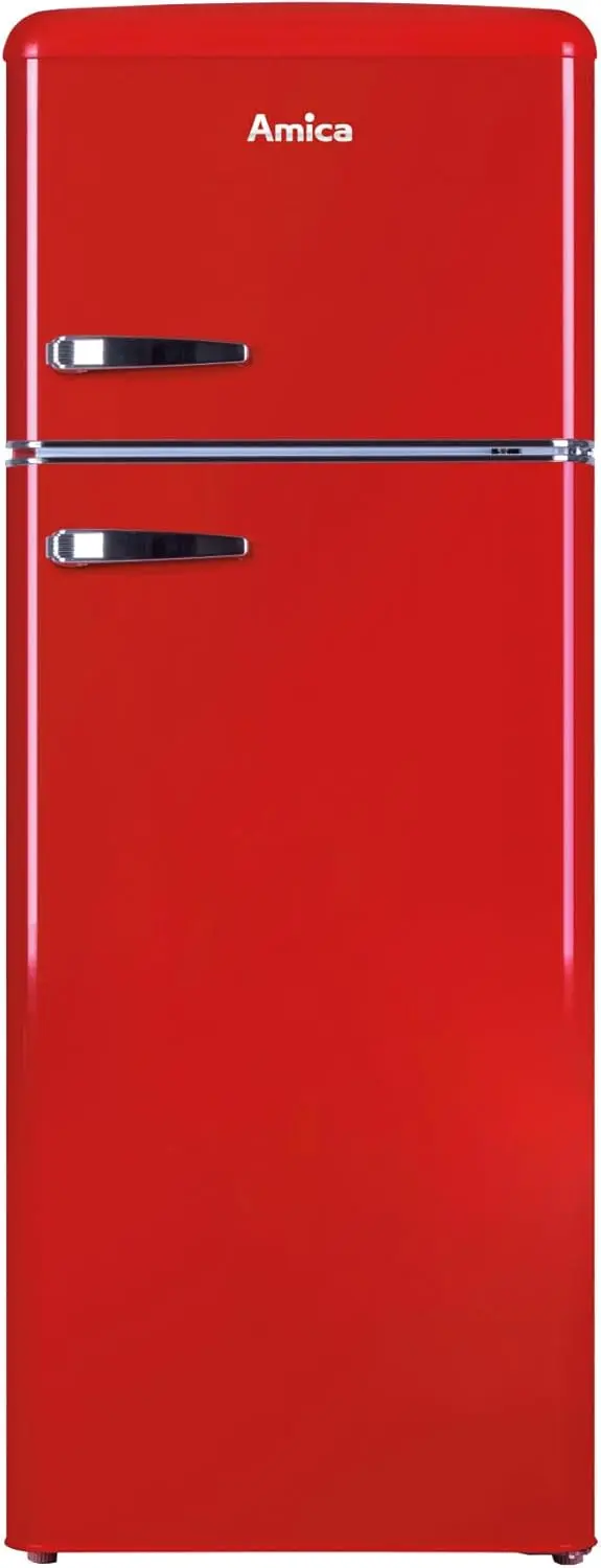 Amica KGC 15632 T Retro-Kühl-Gefrier-Kombination / Ice Blue (Türkis) / 144 cm (H) × 55 cm (B) × 62 cm (T) / Retro-Design / Kühl-Gefrier-Kombination