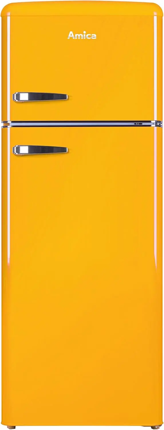 Amica KGC 15632 T Retro-Kühl-Gefrier-Kombination / Ice Blue (Türkis) / 144 cm (H) × 55 cm (B) × 62 cm (T) / Retro-Design / Kühl-Gefrier-Kombination