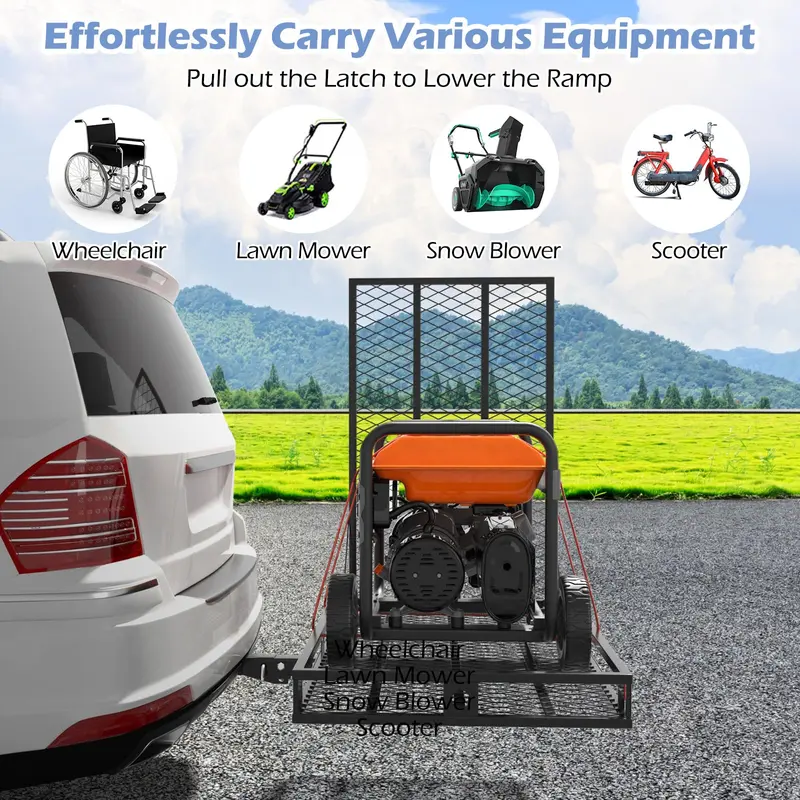 Anhängerkupplungs-Fahrradträger für Rollstühle, Laderampe für Mobilitätsscooter