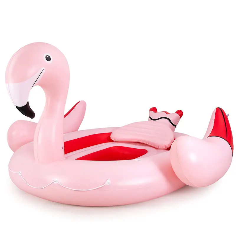 Aufblasbare Flamingo-Schwimminsel für 4–6 Personen, gigantische Schwimmplattform