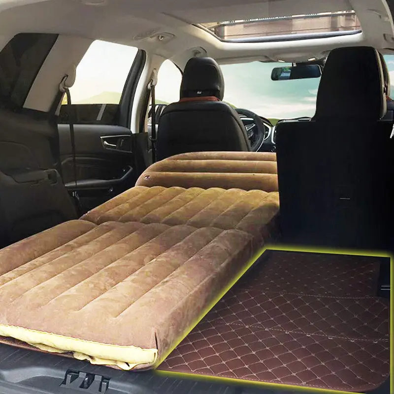 Aufblasbare SUV-Luftmatratze für Rücksitz, aufblasbares Auto-Luftbett mit elektrischem Luftpumpen und flockiger Oberfläche