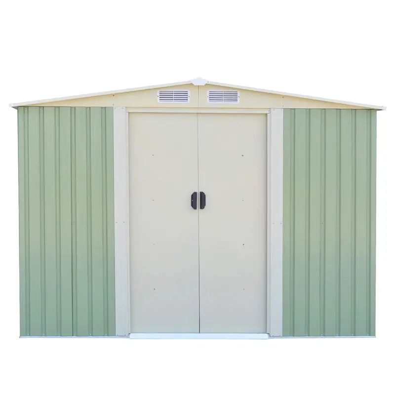 Außenschuppen aus verzinktem Stahl, 8,5 × 8,5 ft, robustes Werkzeughaus