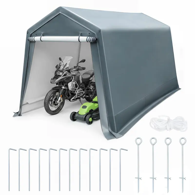 Außenschuppen | Terrassen-Garage oder Carport mit hochrollbarer Reißverschlusstür
