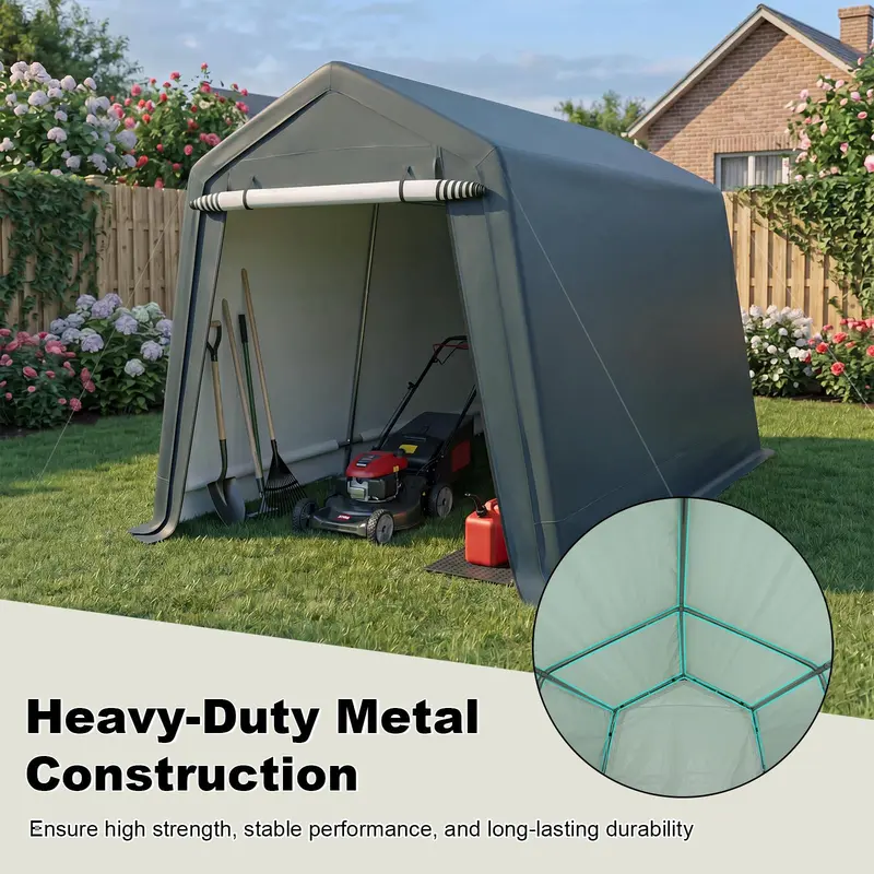 Außenschuppen | Terrassen-Garage oder Carport mit hochrollbarer Reißverschlusstür