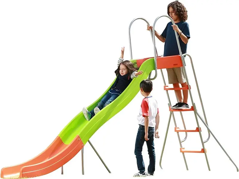Außenspielset für Kinder: 3-m-Hochstehende Kletteranlage mit Rutsche, Schaukeln und Spielplatz-Jungle-Gym – Lieblingsgerät für Kinder, auch als Aufstellpool-Rutsche für den Sommergarten geeignet