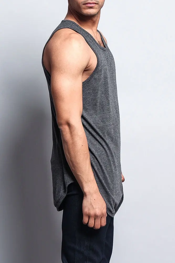 Basic-Tanktop mit langem Schnitt und gebogenem Saum