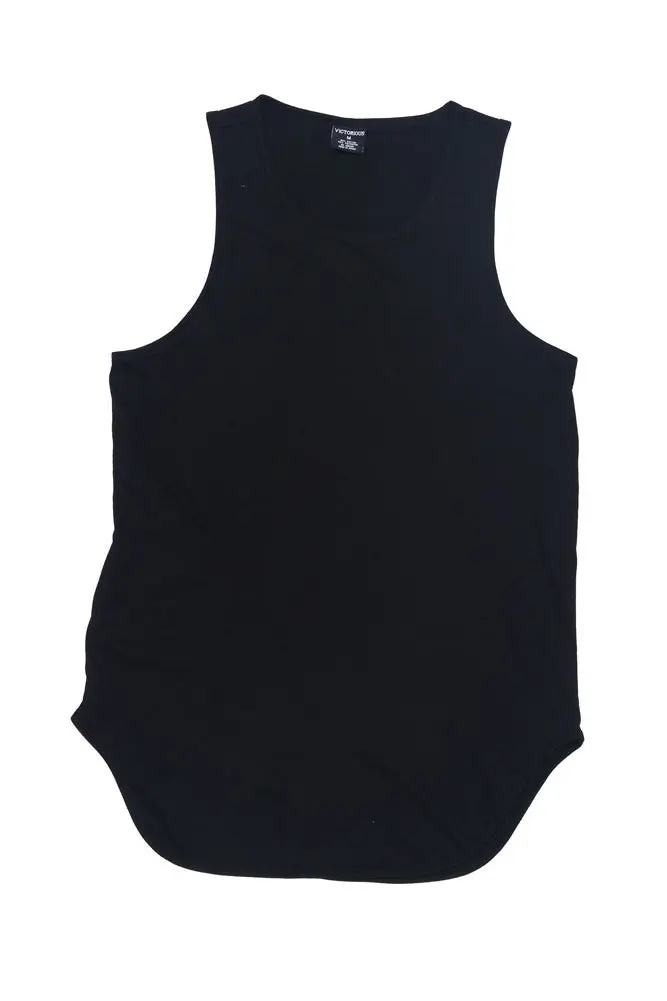 Basic-Tanktop mit langem Schnitt und gebogenem Saum