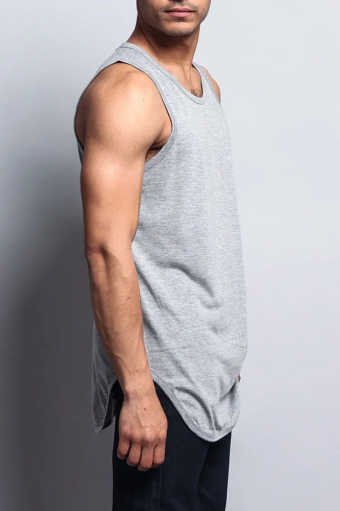 Basic-Tanktop mit langem Schnitt und gebogenem Saum