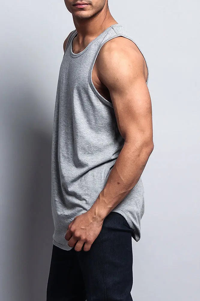 Basic-Tanktop mit langem Schnitt und gebogenem Saum