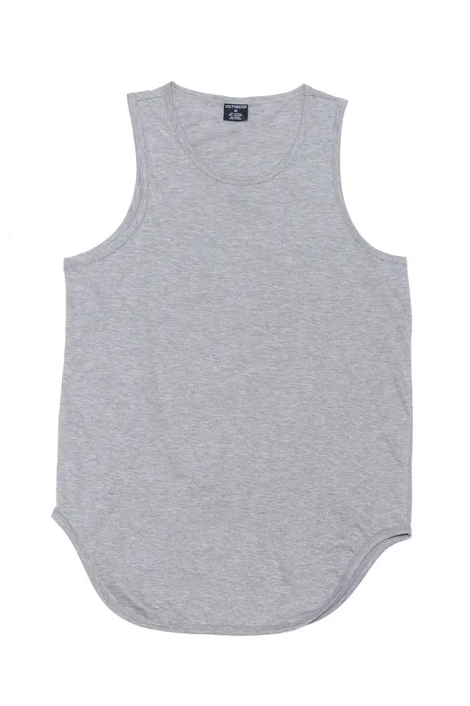 Basic-Tanktop mit langem Schnitt und gebogenem Saum