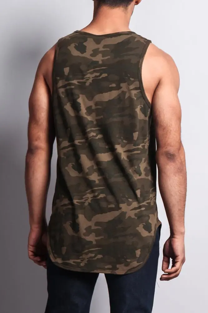 Basic-Tanktop mit langem Schnitt und gebogenem Saum