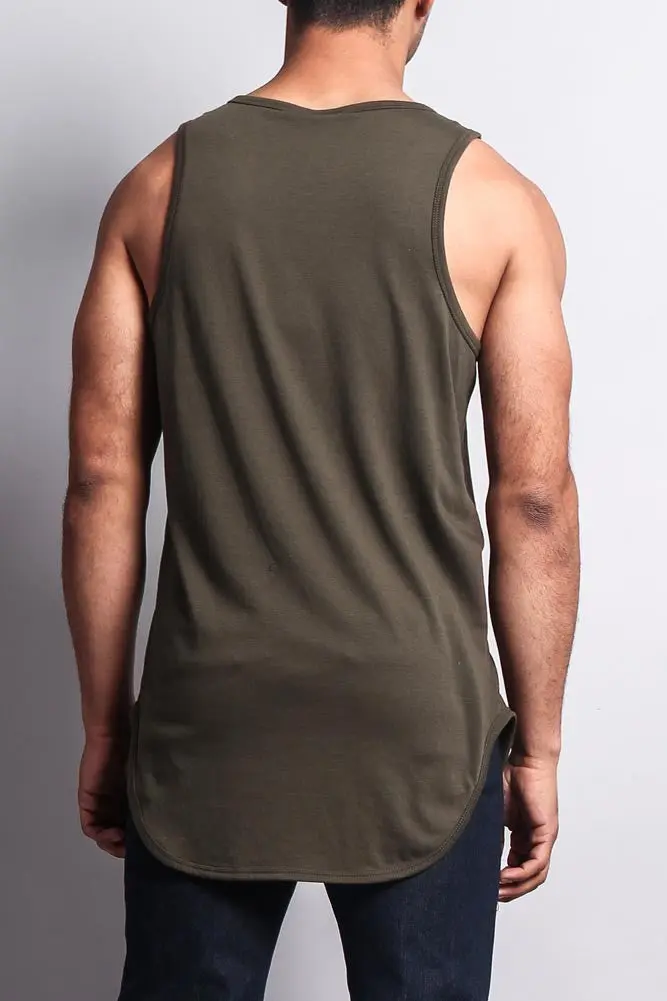 Basic-Tanktop mit langem Schnitt und gebogenem Saum