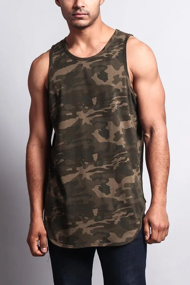 Basic-Tanktop mit langem Schnitt und gebogenem Saum