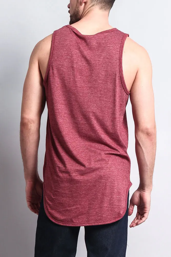 Basic-Tanktop mit langem Schnitt und gebogenem Saum