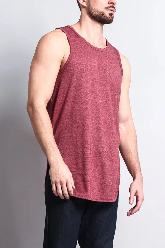 Basic-Tanktop mit langem Schnitt und gebogenem Saum