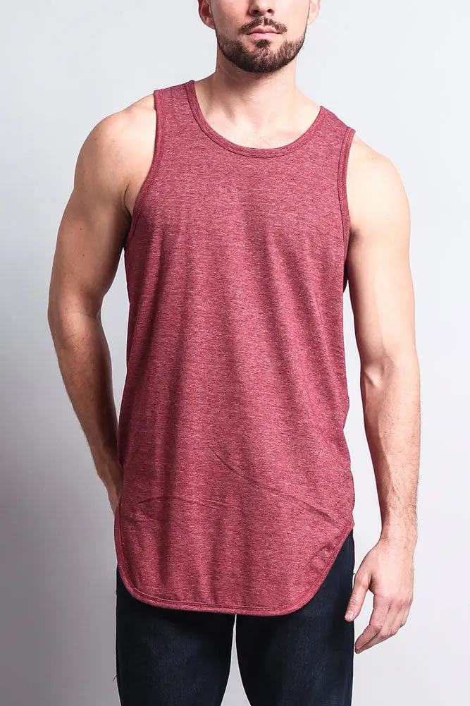 Basic-Tanktop mit langem Schnitt und gebogenem Saum