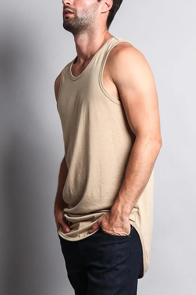 Basic-Tanktop mit langem Schnitt und gebogenem Saum