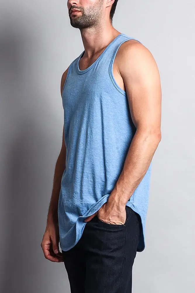 Basic-Tanktop mit langem Schnitt und gebogenem Saum